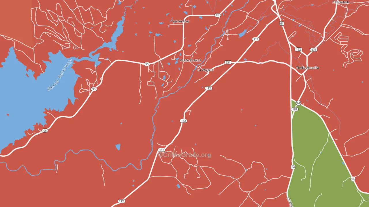 La Puente, NM Map of Robbery Rates