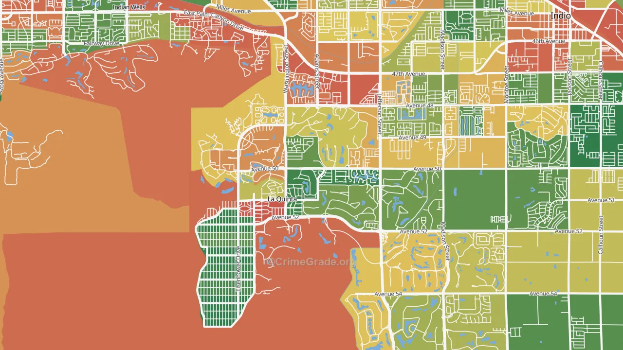 La Quinta, CA Map of Robbery Rates
