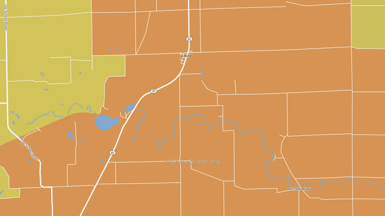 La Rose, IL Map of Robbery Rates