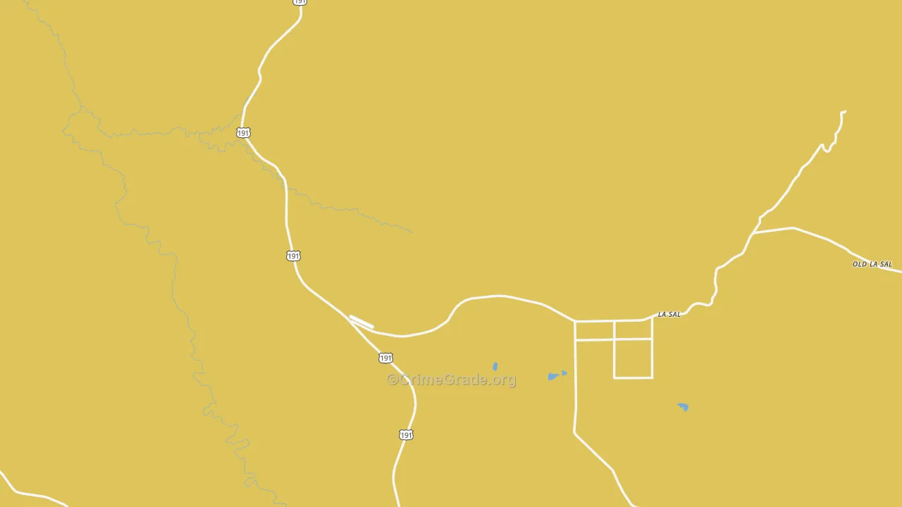 La Sal, UT Map of Robbery Rates