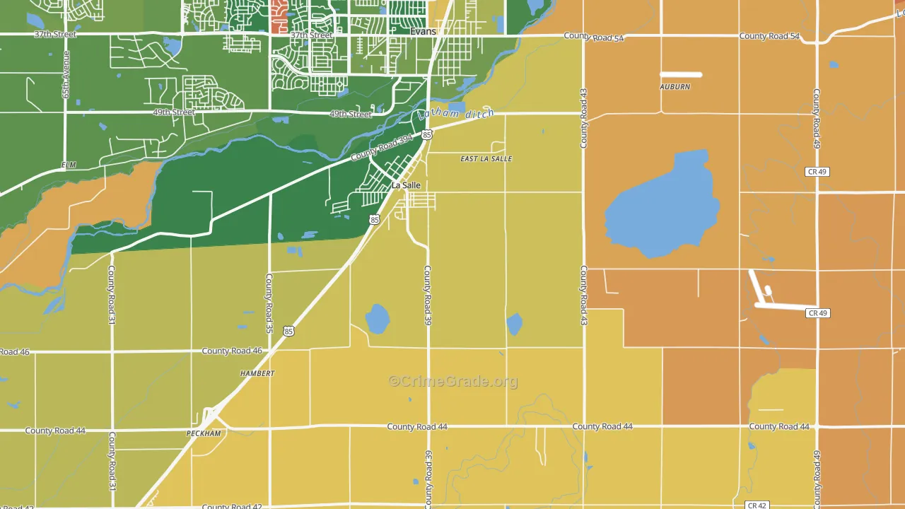 La Salle, CO Map of Robbery Rates