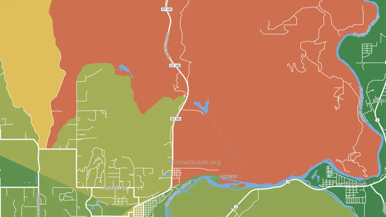 La Salle, MT Map of Robbery Rates