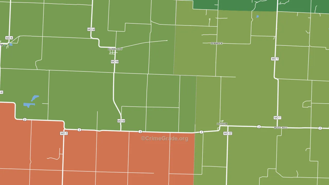 La Tour, MO Map of Robbery Rates