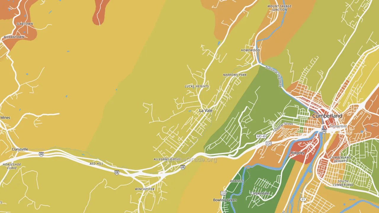 La Vale, MD Map of Robbery Rates