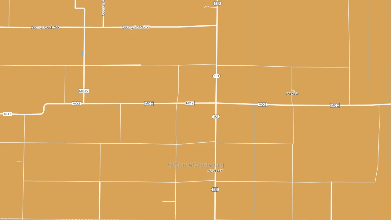 La Valle, MO Map of Robbery Rates
