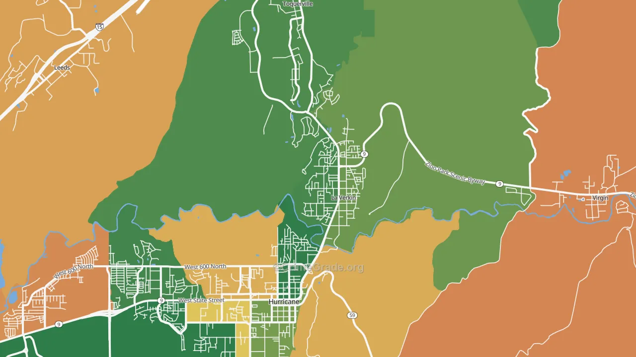 La Verkin, UT Map of Robbery Rates