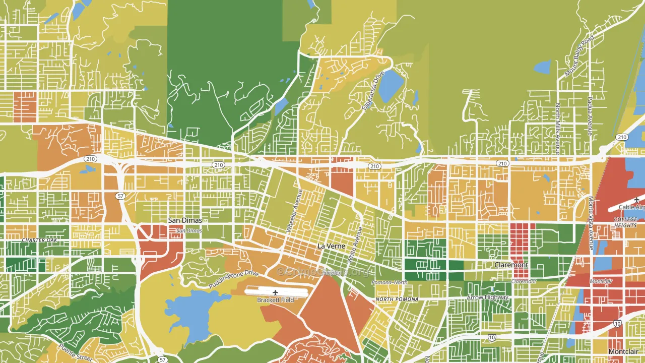 La Verne, CA Map of Robbery Rates