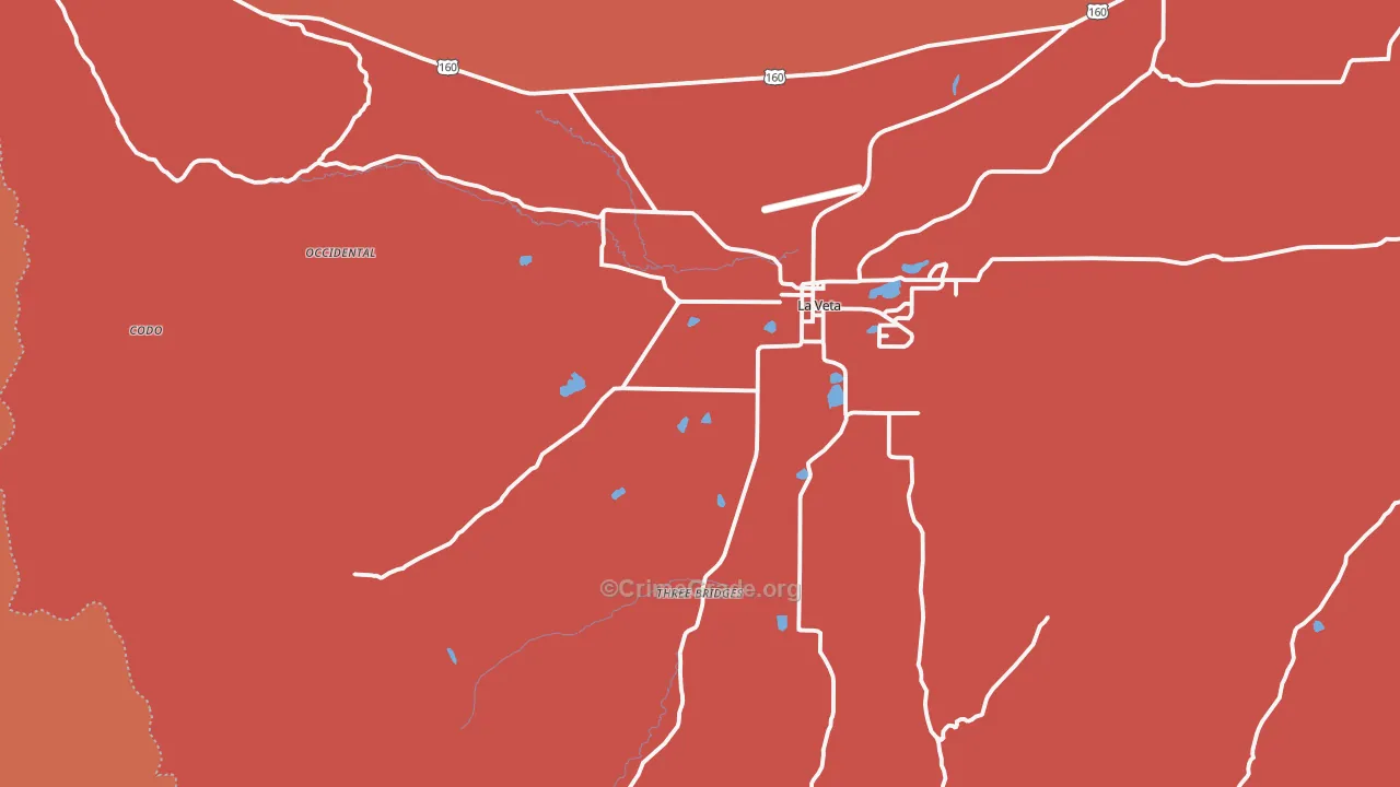 La Veta, CO Map of Robbery Rates
