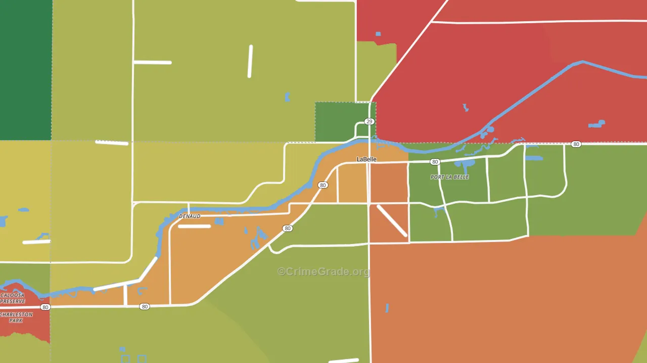 Labelle, FL Map of Robbery Rates