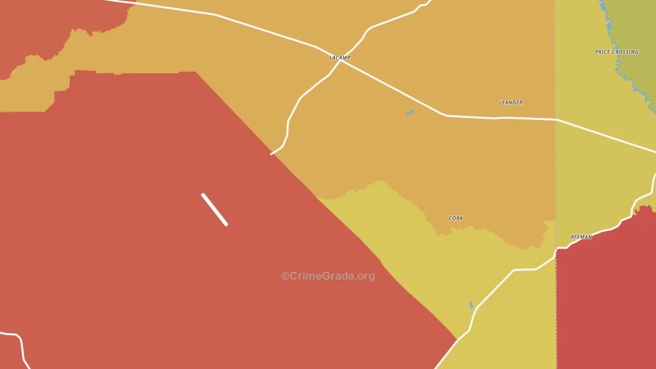 Lacamp, LA Map of Robbery Rates