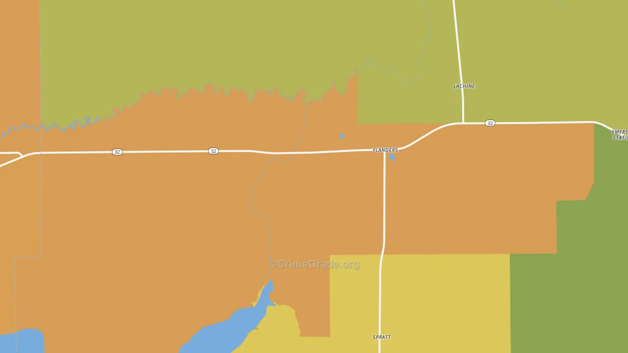 Lachine, MI Map of Robbery Rates