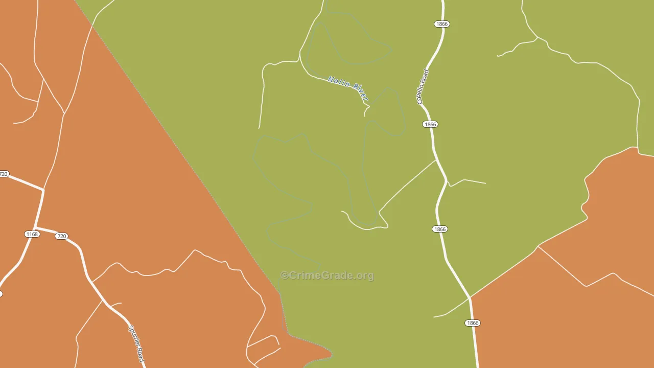 Lacon, KY Map of Robbery Rates