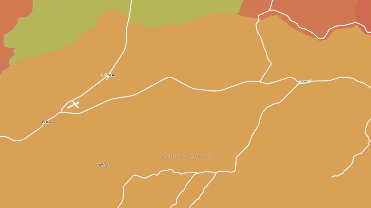Lacrosse, WA Map of Robbery Rates