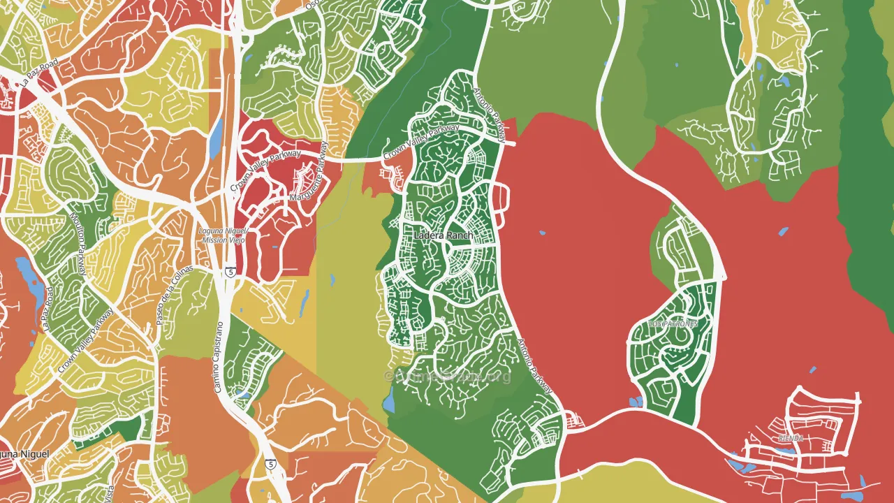 Ladera Ranch, CA Map of Robbery Rates