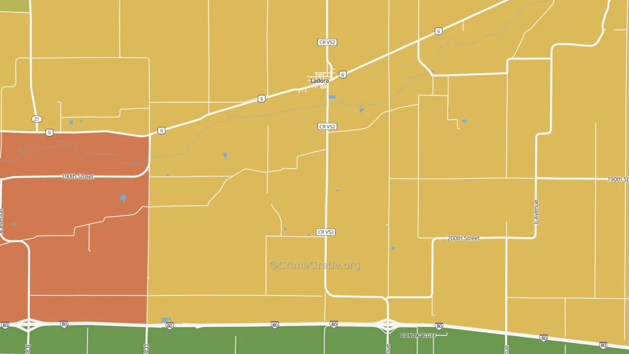 Ladora, IA Map of Robbery Rates