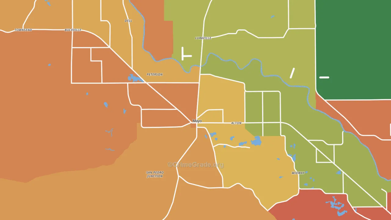 Lafayette County, FL Map of Robbery Rates