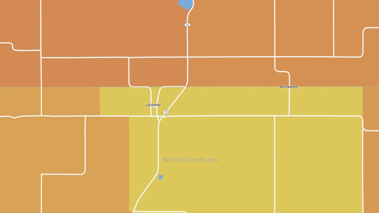 Lafayette, MN Map of Robbery Rates