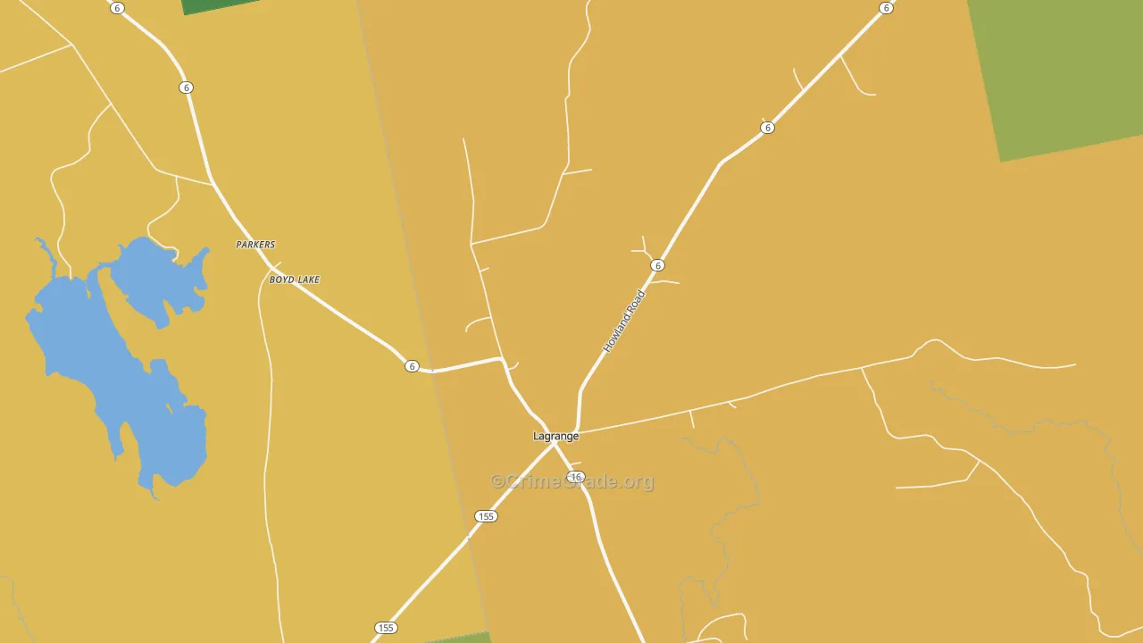 Lagrange, ME Map of Robbery Rates