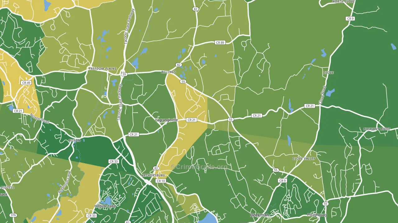 Lagrangeville, NY Map of Robbery Rates