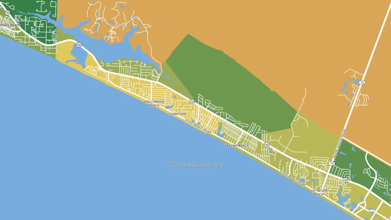 Laguna Beach, FL Map of Robbery Rates