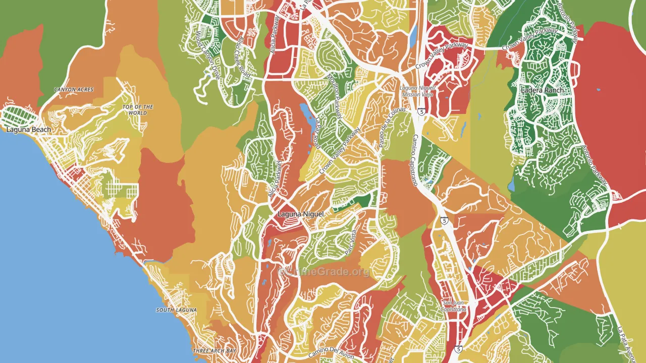 Laguna Niguel, CA Map of Robbery Rates