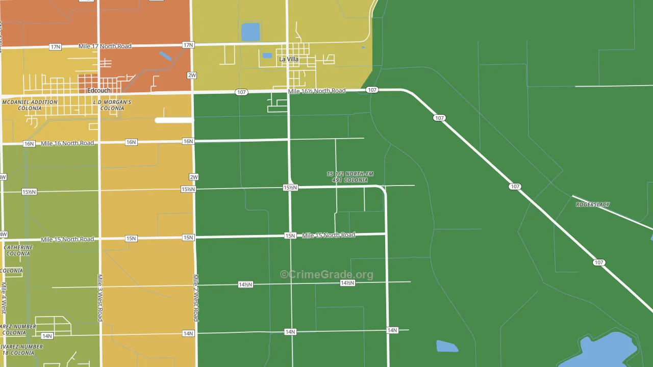 Laguna Seca, TX Map of Robbery Rates
