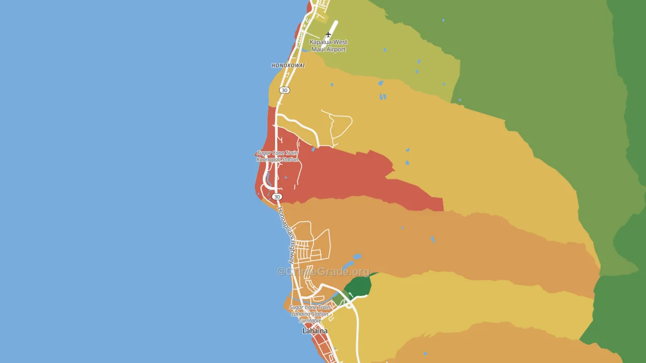 Lahaina, HI Map of Robbery Rates