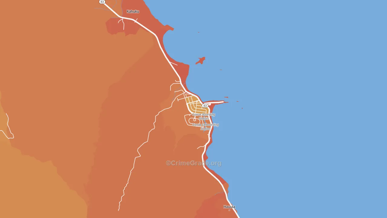 Laie, HI Map of Robbery Rates