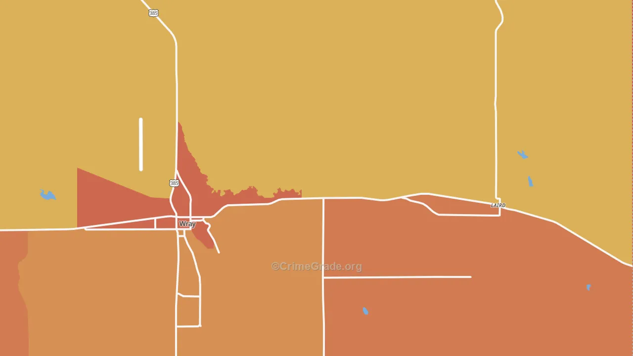 Laird, CO Map of Robbery Rates
