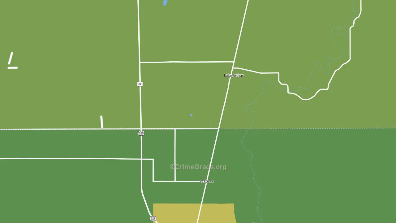 Lake Arthur, NM Map of Robbery Rates