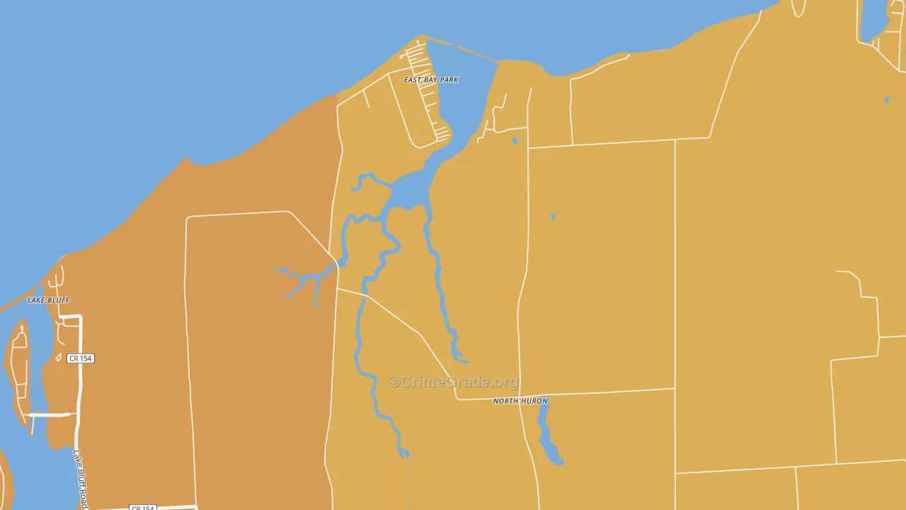 Lake Bluff, NY Map of Robbery Rates