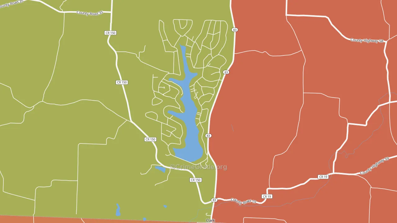Lake Buckhorn, OH Map of Robbery Rates