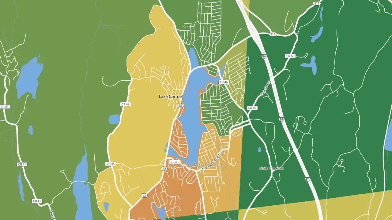 Lake Carmel, NY Map of Robbery Rates