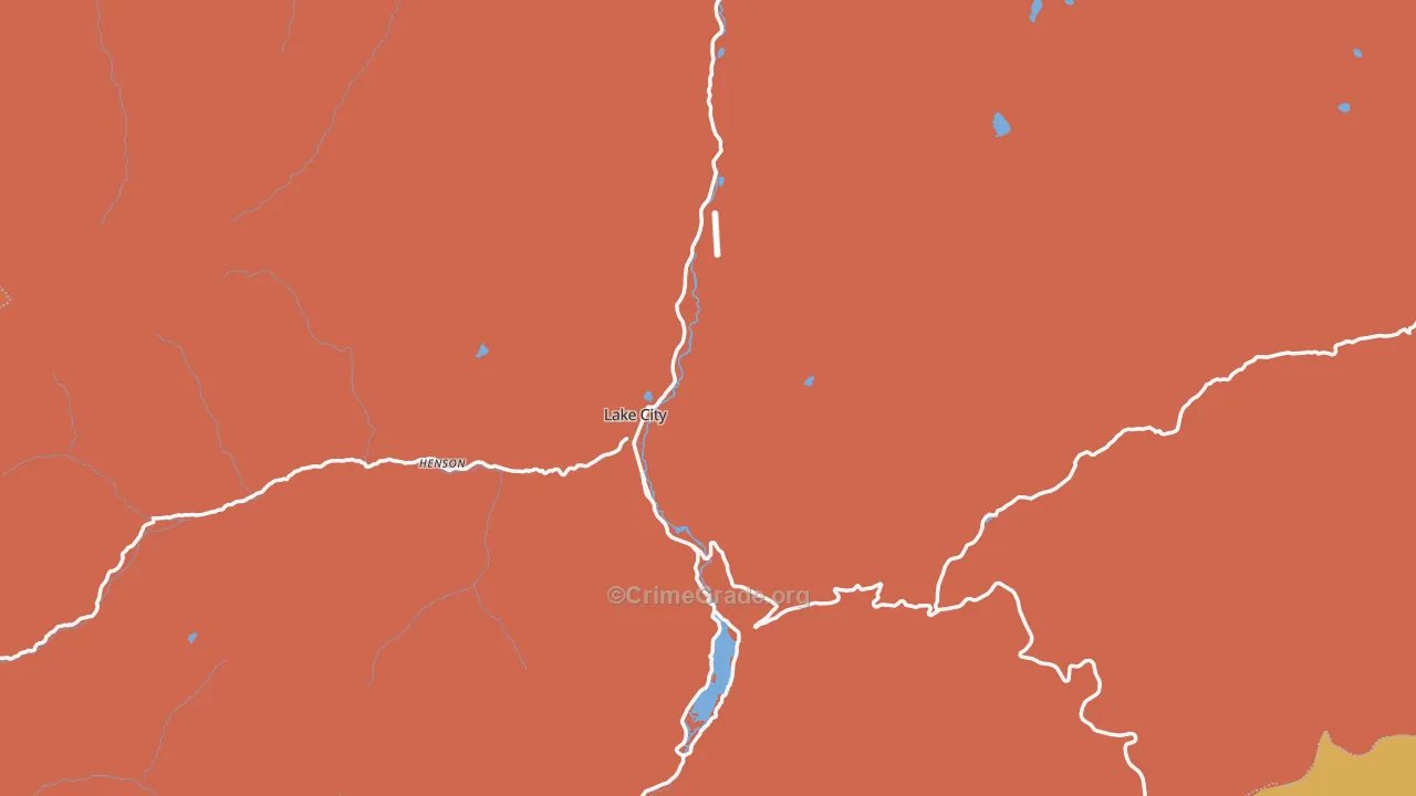Lake City, CO Map of Robbery Rates