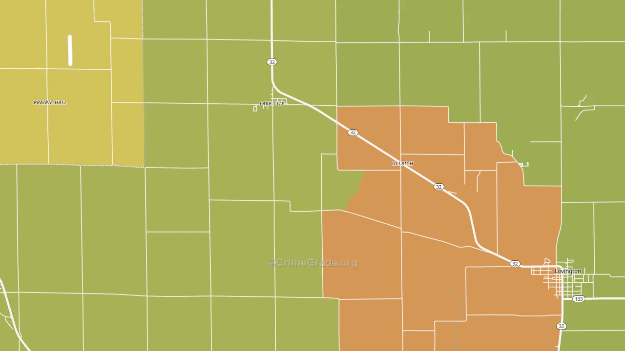 Lake City, IL Map of Robbery Rates