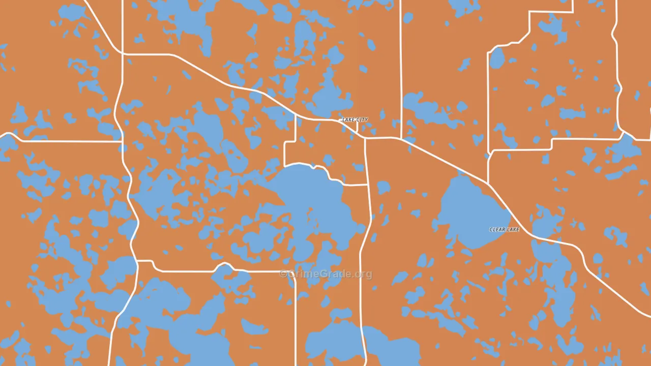 Lake City, SD Map of Robbery Rates