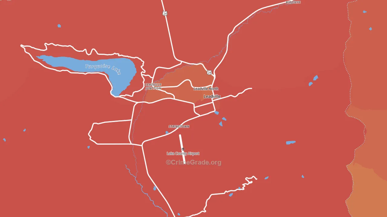 Lake County, CO Map of Robbery Rates