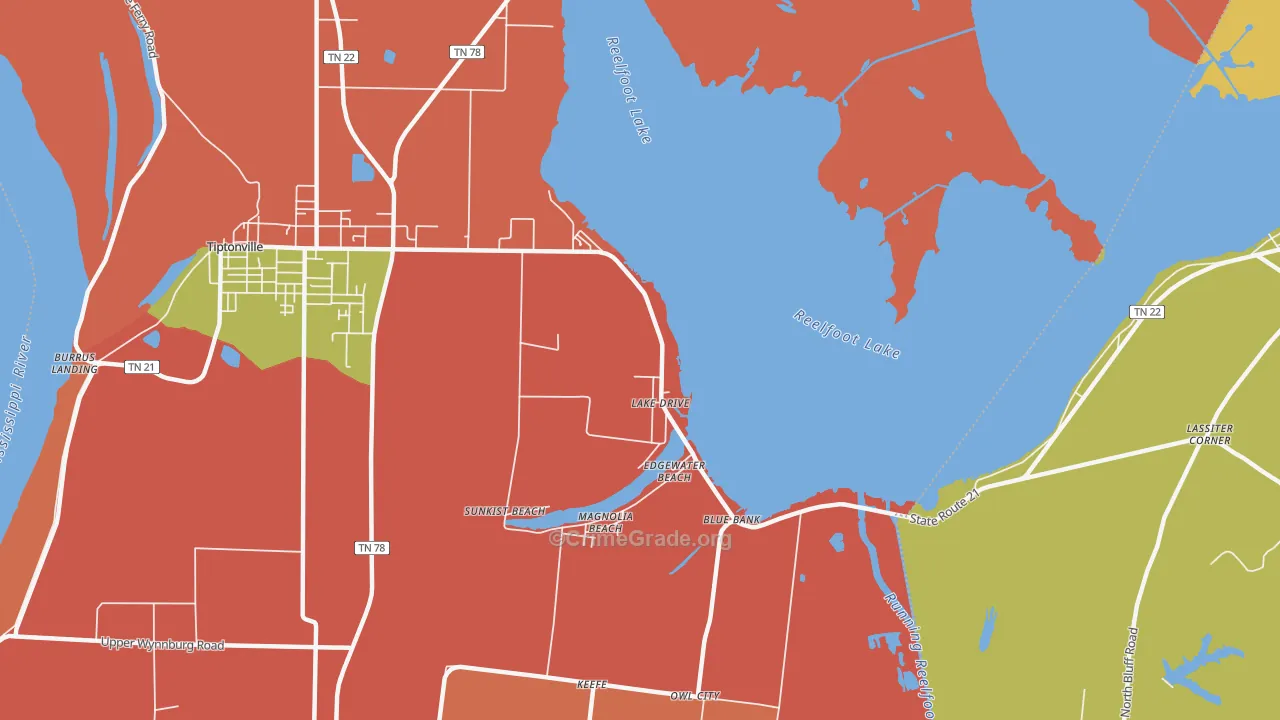 Lake Drive, TN Map of Robbery Rates