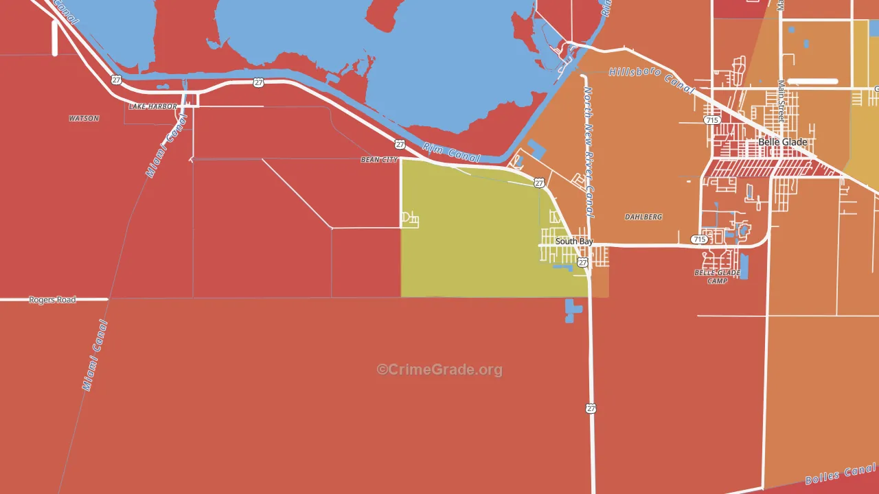 Lake Harbor, FL Map of Robbery Rates