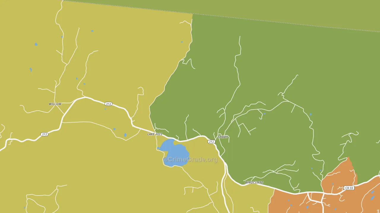 Lake Hill, NY Map of Robbery Rates