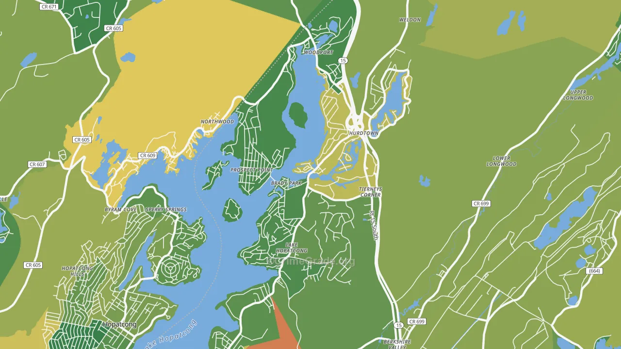 Lake Hopatcong, NJ Map of Robbery Rates