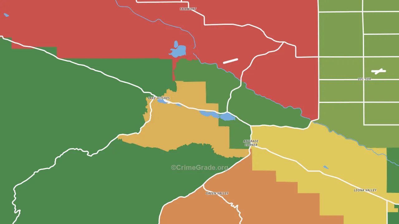 Lake Hughes, CA Map of Robbery Rates