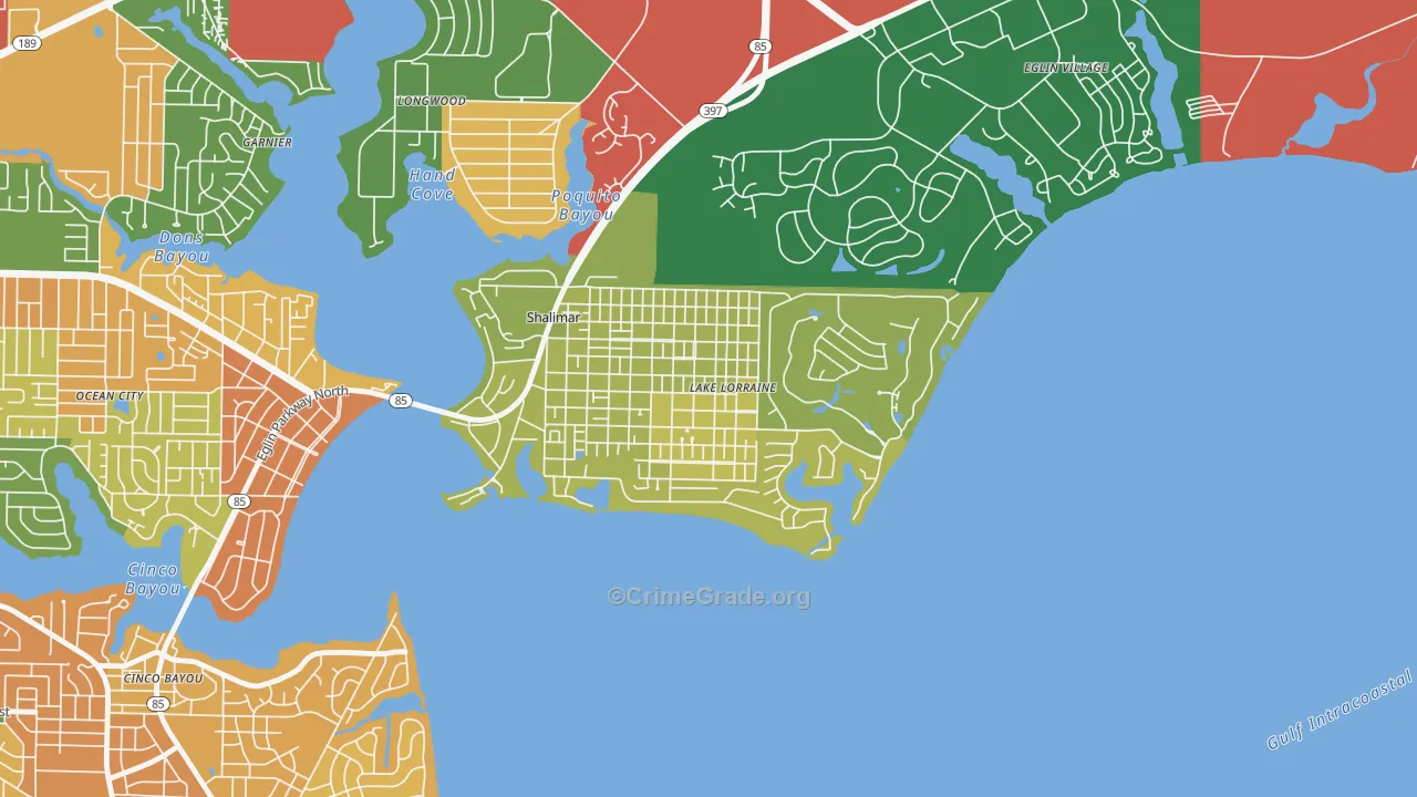 Lake Lorraine, FL Map of Robbery Rates