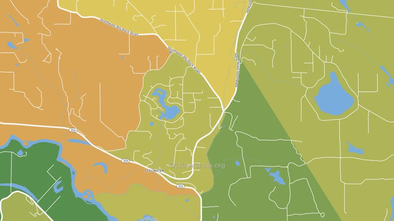 Lake Marcel-Stillwater, WA Map of Robbery Rates