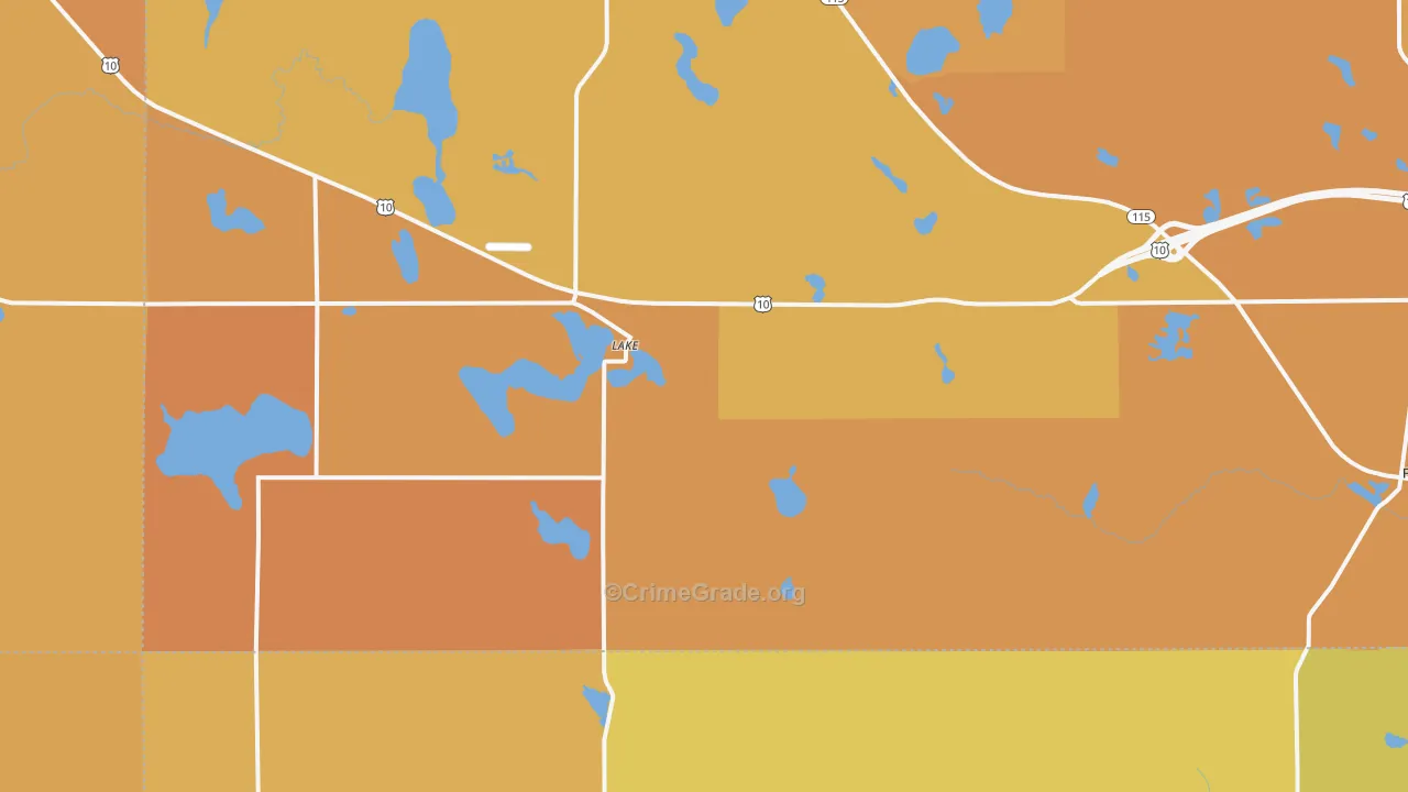 Lake, MI Map of Robbery Rates