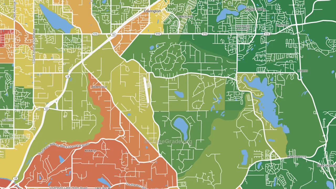 Lake Morton-Berrydale, WA Map of Robbery Rates
