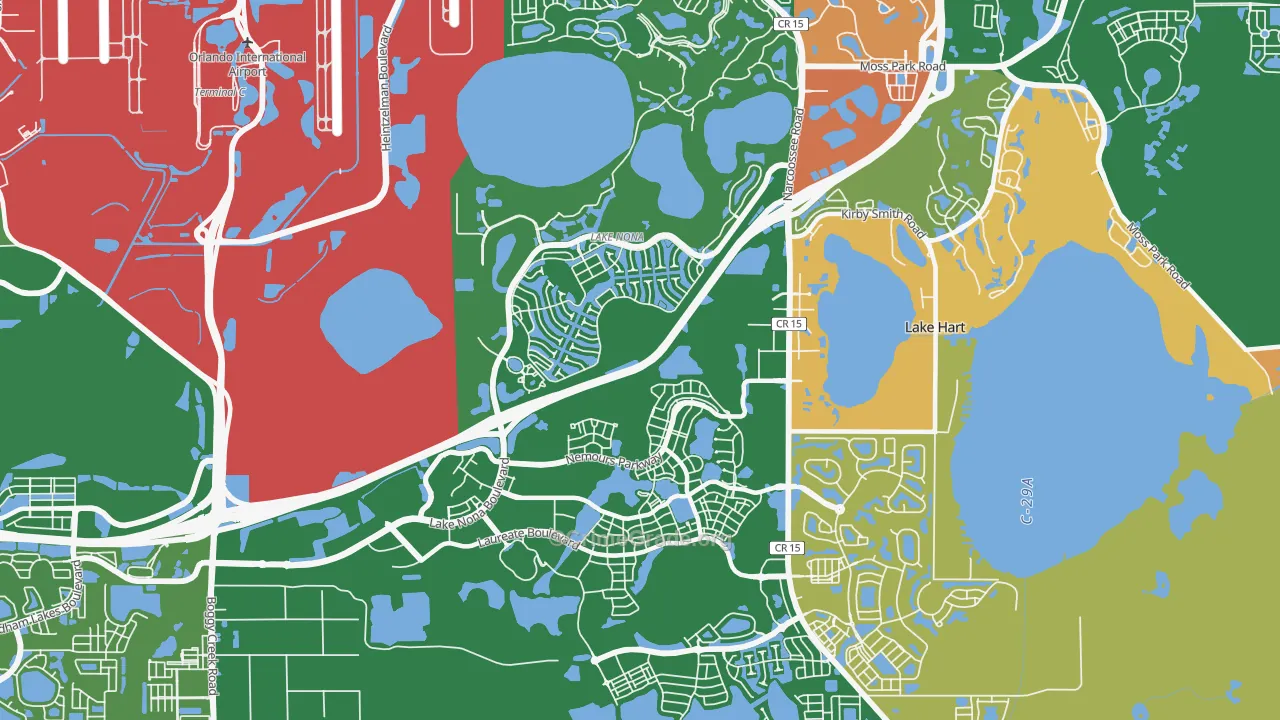 Lake Nona, Orlando, FL Map of Robbery Rates