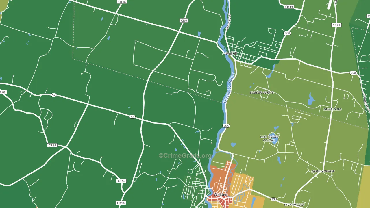 Lake Osiris Colony, NY Map of Robbery Rates