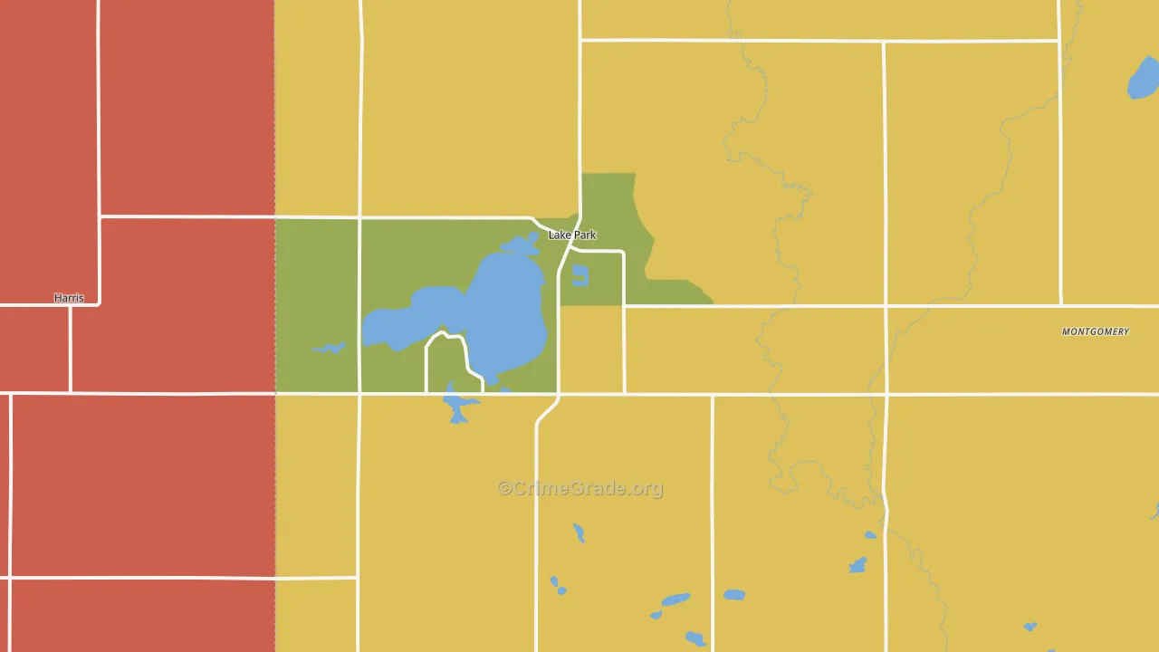 Lake Park, IA Map of Robbery Rates