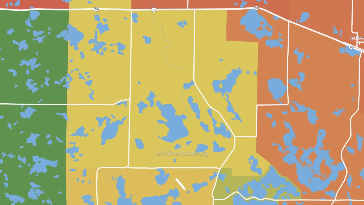 Lake Park, MN Map of Robbery Rates